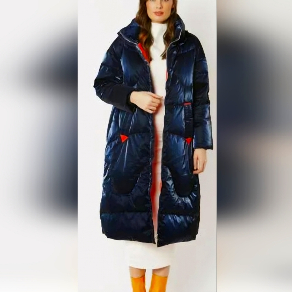 Puff Coat with Color Pop